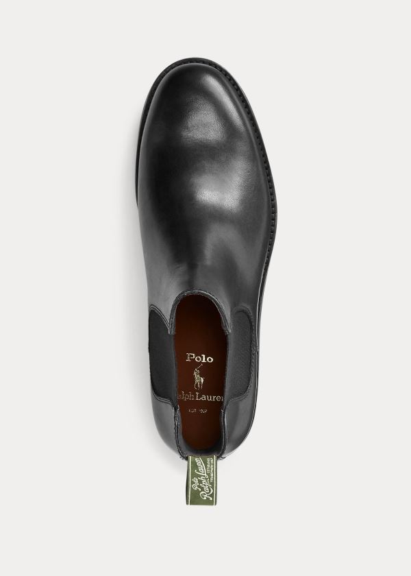 Ralph Lauren Bryson Læder Chelsea Boot Černé | eEj09Z4Z