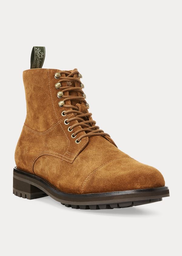 Ralph Lauren Bryson Semišové Cap-Špicí Boot Hnědé | DTH2xyZI