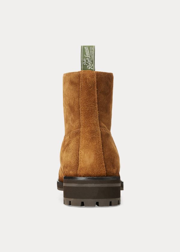 Ralph Lauren Bryson Semišové Cap-Špicí Boot Hnědé | DTH2xyZI
