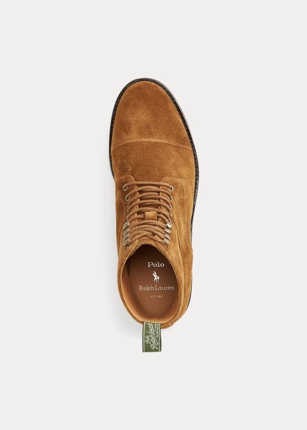 Ralph Lauren Bryson Semišové Cap-Špicí Boot Hnědé | DTH2xyZI