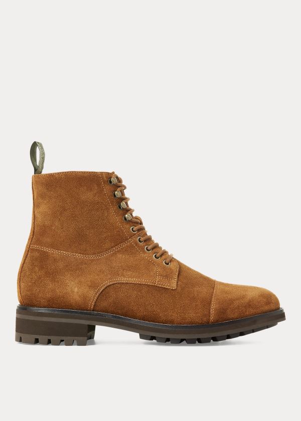 Ralph Lauren Bryson Semišové Cap-Špicí Boot Hnědé | DTH2xyZI
