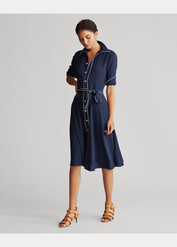 Ralph Lauren Buckled Shirtdress Tmavě Blankyt | obrtGqwo