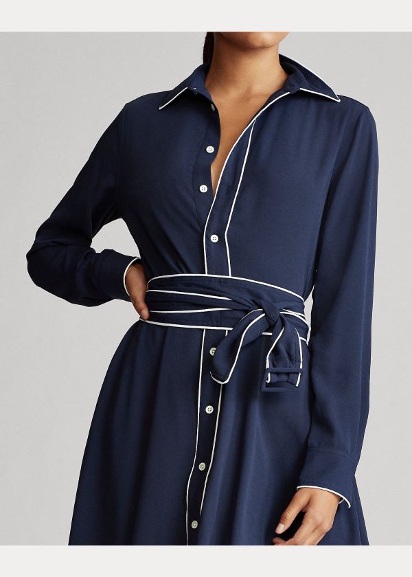 Ralph Lauren Buckled Shirtdress Tmavě Blankyt | obrtGqwo