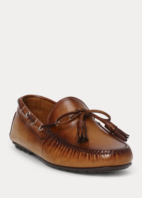 Ralph Lauren Burnished Calf Harold Driver Hnědé | Dpcf8NgO