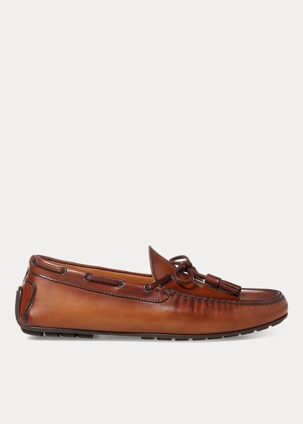 Ralph Lauren Burnished Calf Harold Driver Hnědé | Dpcf8NgO