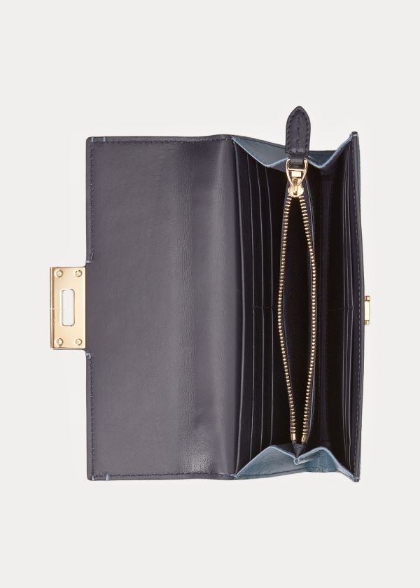 Ralph Lauren Burnished Hinge-Lock Wallet Blankyt | 2ZVAeiri