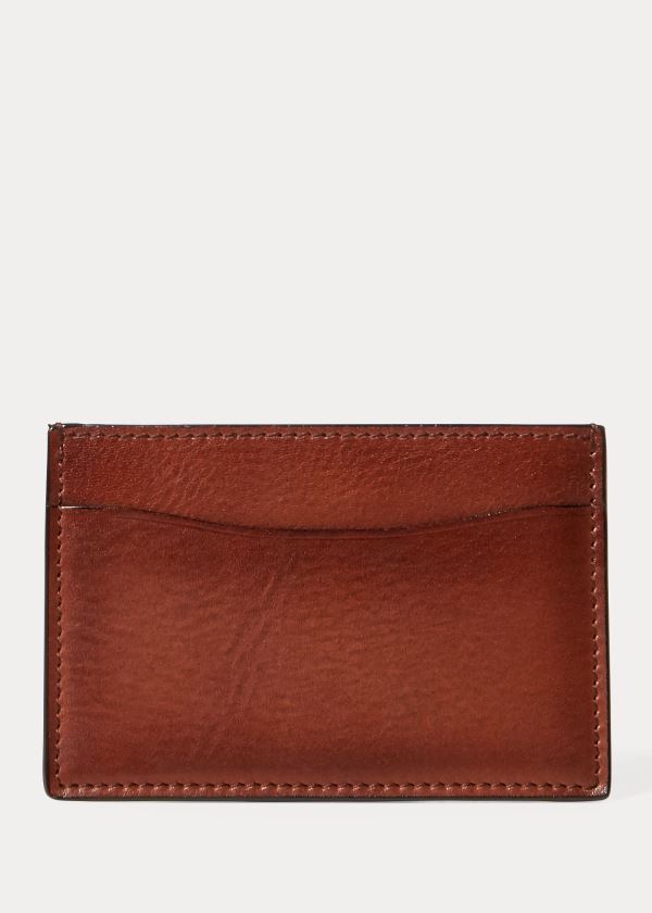 Ralph Lauren Burnished Vachetta Card Case Hnědé | LBY4zjXb