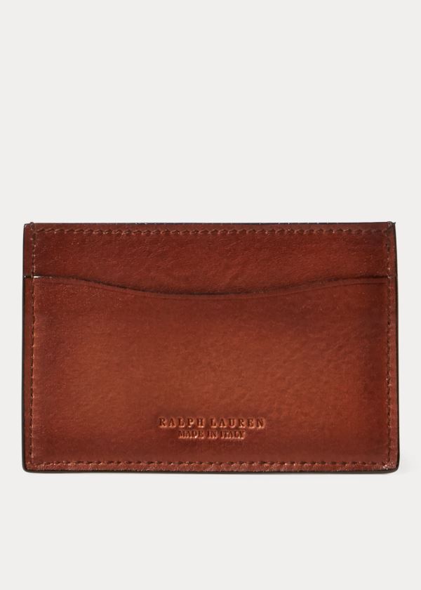 Ralph Lauren Burnished Vachetta Card Case Hnědé | LBY4zjXb