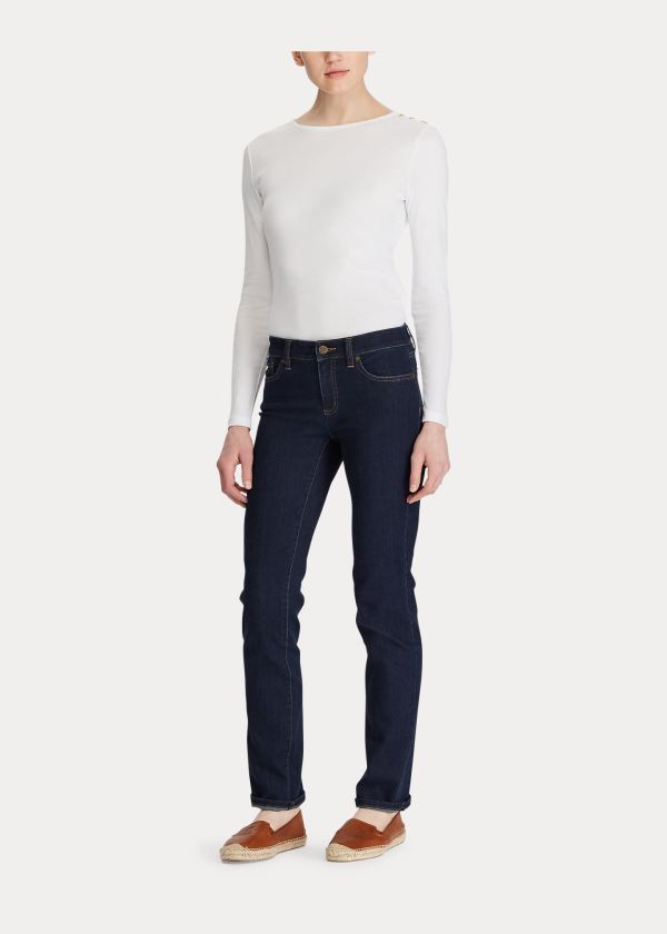 Ralph Lauren Button-Shoulder Crewneck Top Bílé | 8pC6ruQJ