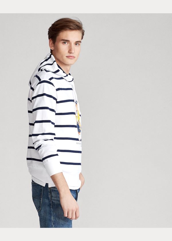 Ralph Lauren CP-93 Bear Mesh Hoodie Bílé Tmavě Blankyt | 4InihE9s