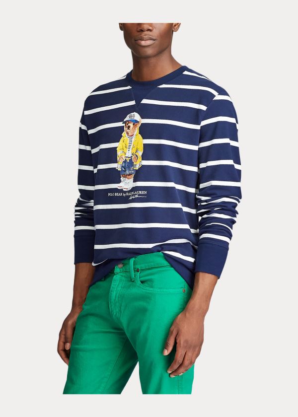 Ralph Lauren CP-93 Bear Mesh T-Shirt Tmavě Blankyt Bílé | 7oqb20nz