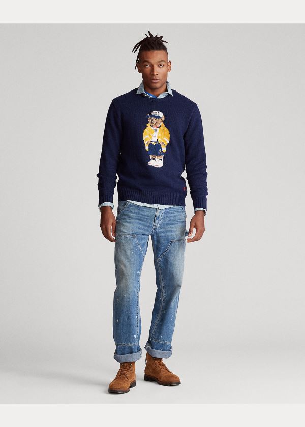 Ralph Lauren CP-93 Bear Svetrové Tmavě Blankyt | izmQxRri