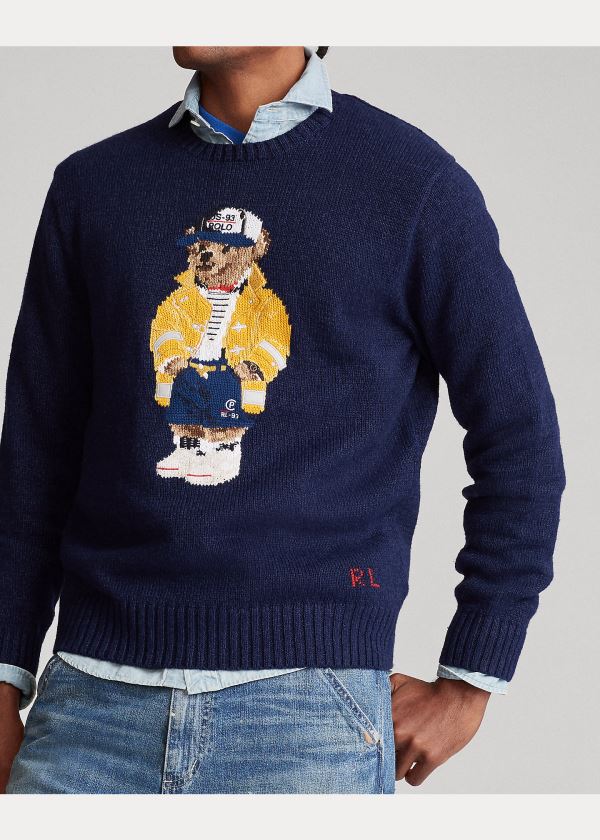 Ralph Lauren CP-93 Bear Svetrové Tmavě Blankyt | izmQxRri