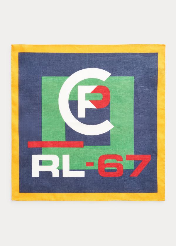 Ralph Lauren CP RL-67 Pocket Square Tmavě Blankyt Zelene Zlaté | LCn5IYl9