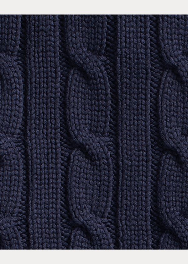 Ralph Lauren Cable Bavlněné-Blend Cardigan Tmavě Blankyt | EzGahXh8