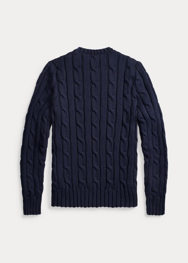 Ralph Lauren Cable Bavlněné-Blend Svetrové Tmavě Blankyt | HYwLFsOv