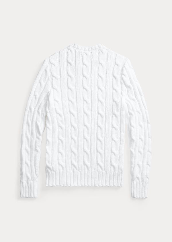 Ralph Lauren Cable Bavlněné-Blend Svetrové Bílé | n0AdKi5S