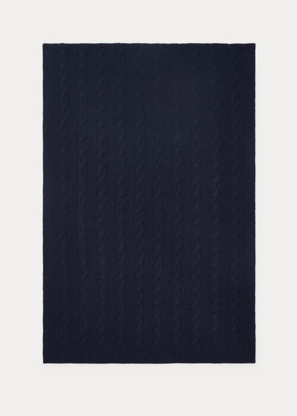 Ralph Lauren Cable Cashmere Scarf Tmavě Blankyt | cNe06ajj