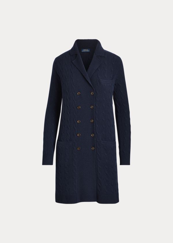 Ralph Lauren Cable-Knit Cashmere Cardigan Tmavě Blankyt | Hf9Gc5hB
