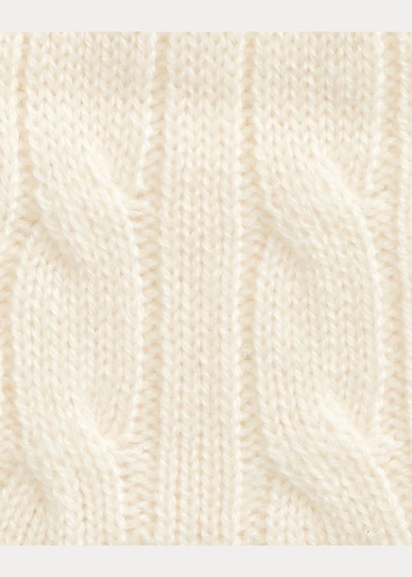 Ralph Lauren Cable-Knit Cashmere Gloves Krém | hfJYyAMr