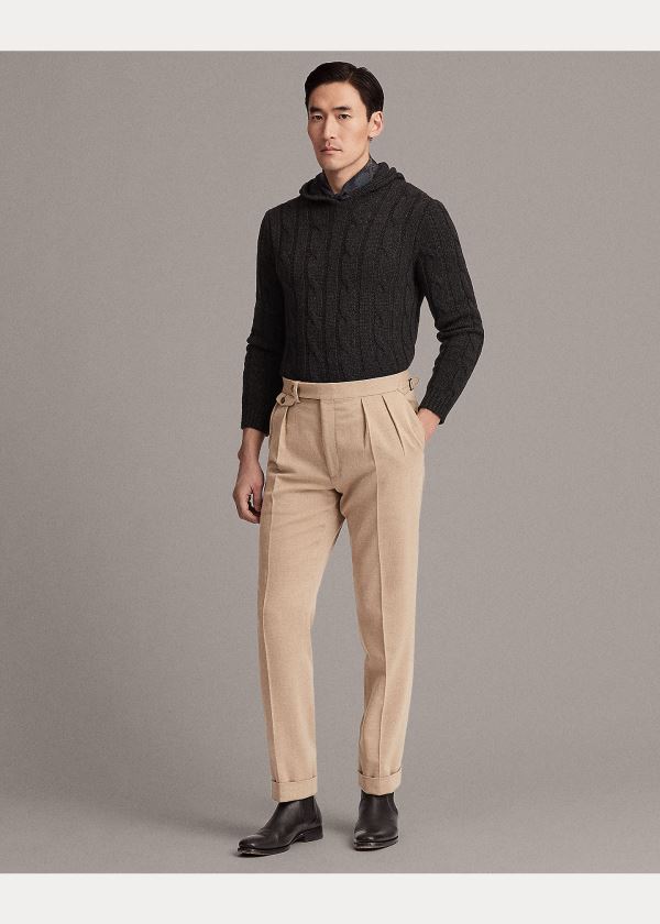 Ralph Lauren Cable-Knit Cashmere Hoodie Tmavě Šedé | KN4LaJSv