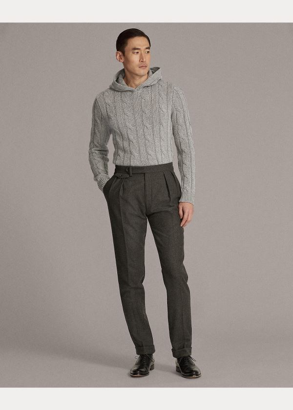 Ralph Lauren Cable-Knit Cashmere Hoodie Světle Šedé | rvkatUvl