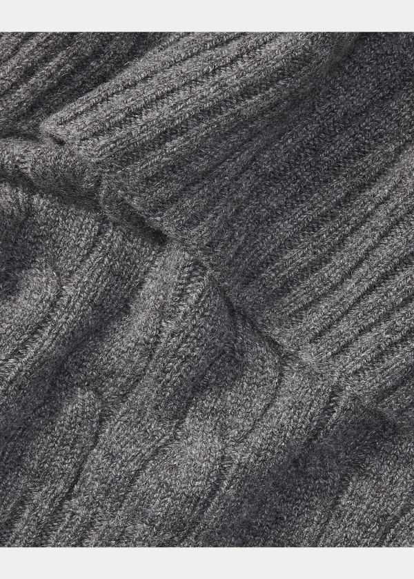 Ralph Lauren Cable-Knit Cashmere Scarf Tmavě Šedé | ICqMw34o