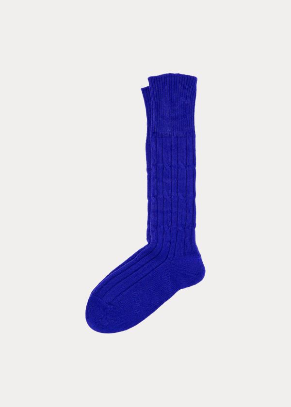 Ralph Lauren Cable-Knit Cashmere Socks Blankyt | AOMyt1re