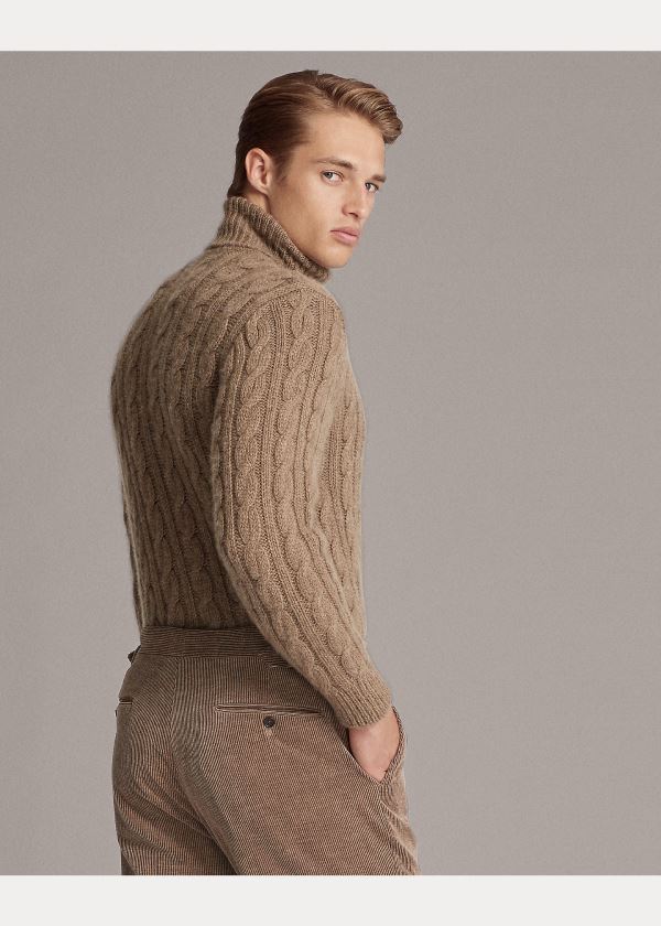 Ralph Lauren Cable-Knit Cashmere Svetrové Hnědé | 1uWO1zd7