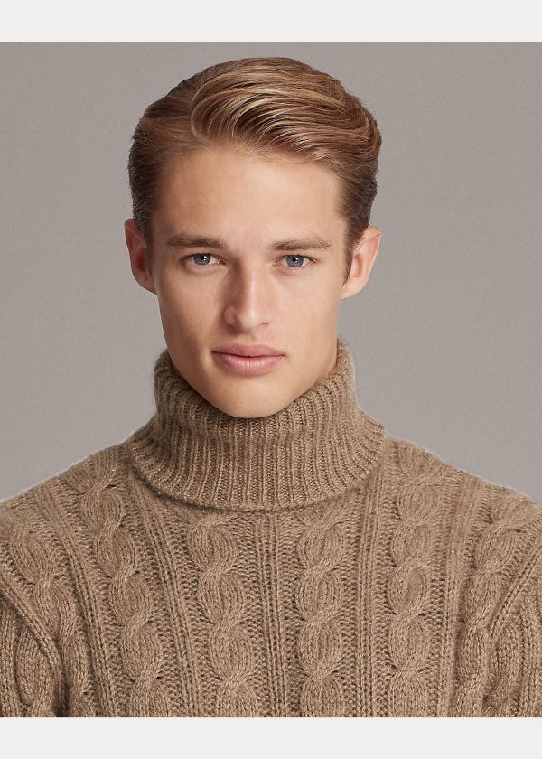 Ralph Lauren Cable-Knit Cashmere Svetrové Hnědé | 1uWO1zd7