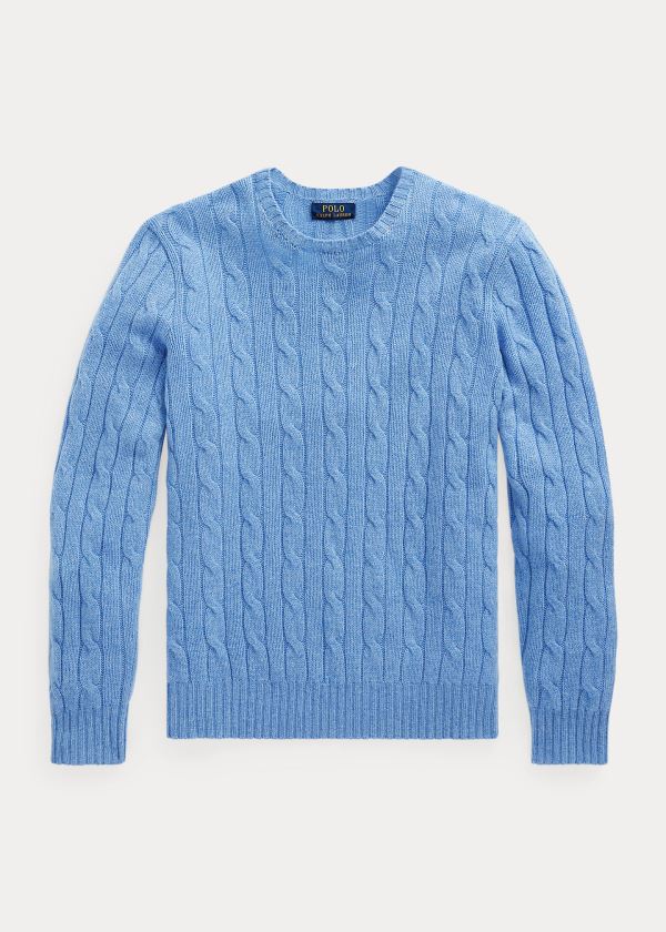 Ralph Lauren Cable-Knit Cashmere Svetrové Královská Modrá Blankyt | 4ILUzq4H