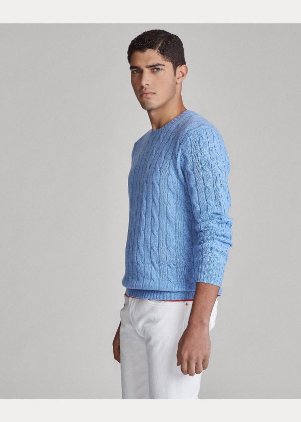 Ralph Lauren Cable-Knit Cashmere Svetrové Královská Modrá Blankyt | 4ILUzq4H