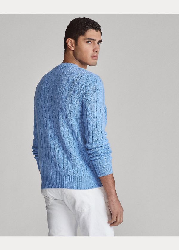 Ralph Lauren Cable-Knit Cashmere Svetrové Královská Modrá Blankyt | 4ILUzq4H