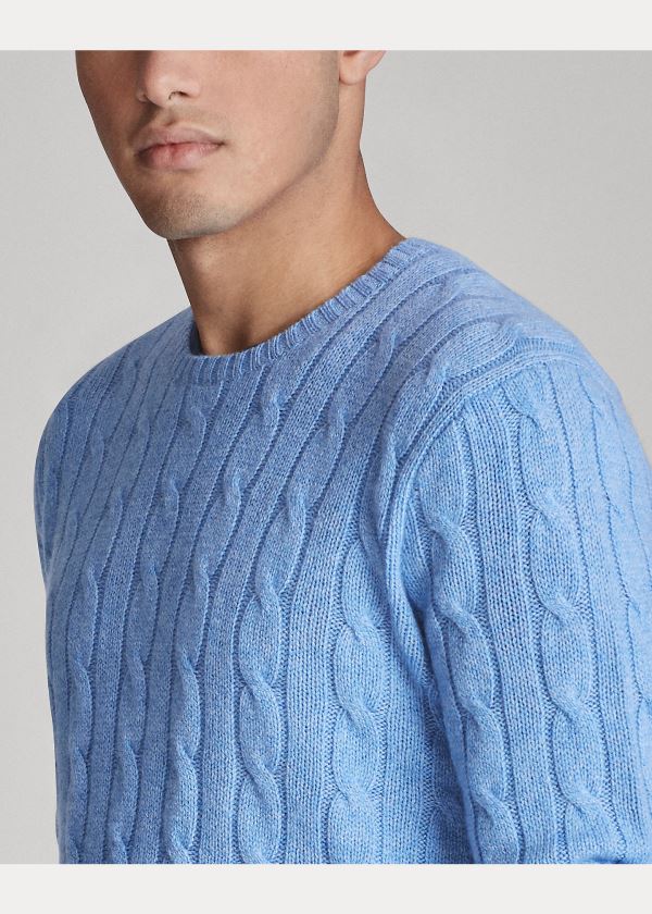 Ralph Lauren Cable-Knit Cashmere Svetrové Královská Modrá Blankyt | 4ILUzq4H