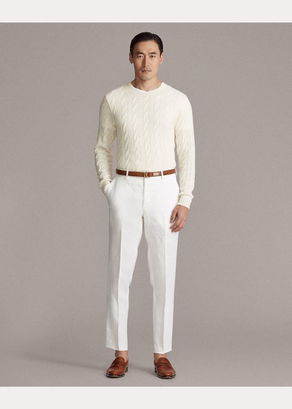 Ralph Lauren Cable-Knit Cashmere Svetrové Krém | 9jVRyyls
