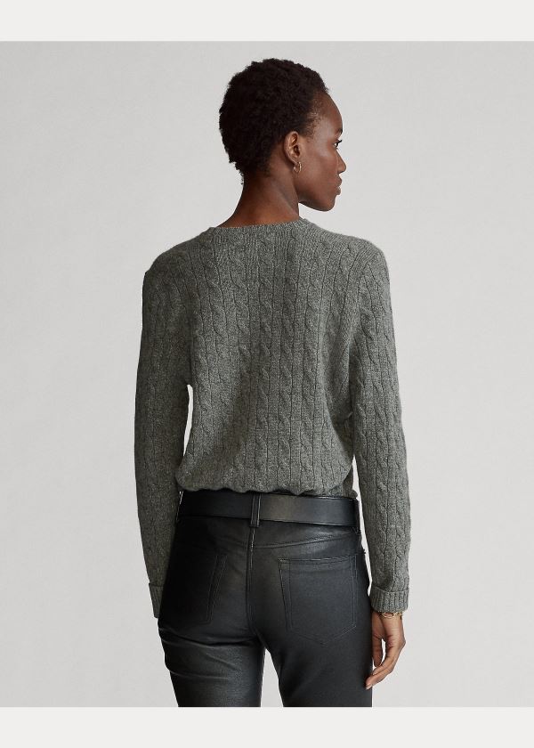 Ralph Lauren Cable-Knit Cashmere Svetrové Tmavě Šedé | COhLooGu
