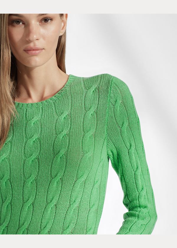 Ralph Lauren Cable-Knit Cashmere Svetrové Mátově Zelená Zelene | DoUKRaXU