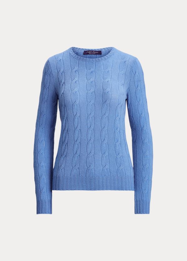 Ralph Lauren Cable-Knit Cashmere Svetrové Blankyt | HN7sVeAA