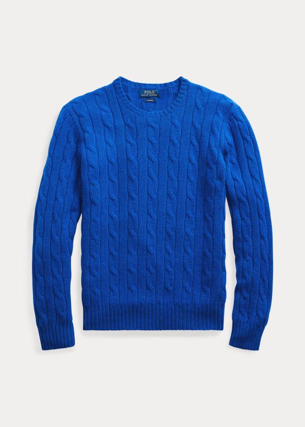 Ralph Lauren Cable-Knit Cashmere Svetrové Tmavě Královská Modrá Blankyt | KIQS5nU6