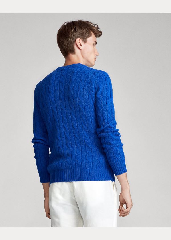 Ralph Lauren Cable-Knit Cashmere Svetrové Tmavě Královská Modrá Blankyt | KIQS5nU6