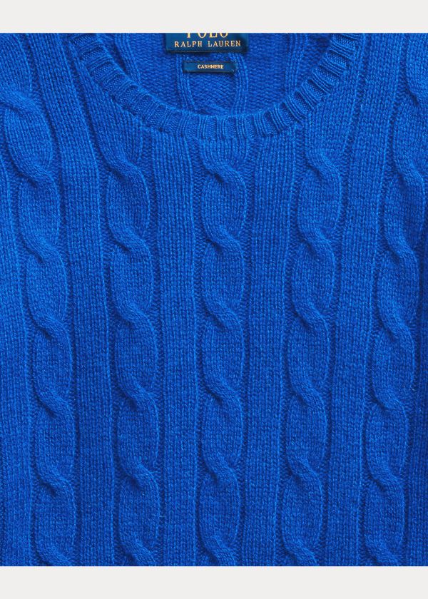Ralph Lauren Cable-Knit Cashmere Svetrové Tmavě Královská Modrá Blankyt | KIQS5nU6