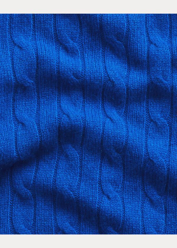 Ralph Lauren Cable-Knit Cashmere Svetrové Tmavě Královská Modrá Blankyt | KIQS5nU6