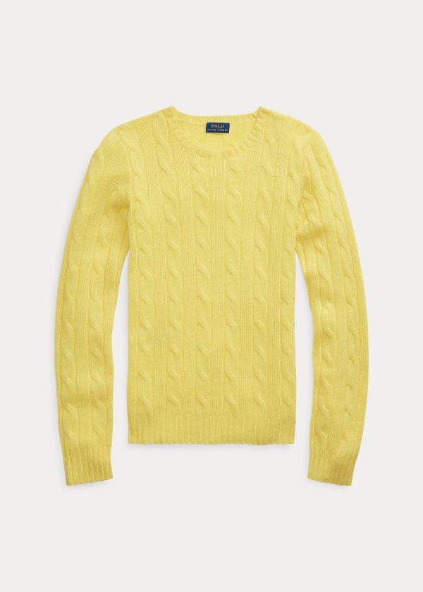 Ralph Lauren Cable-Knit Cashmere Svetrové Žluté | Mdg1gXFl