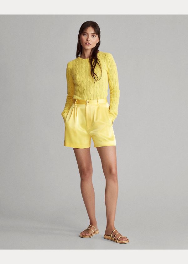 Ralph Lauren Cable-Knit Cashmere Svetrové Žluté | Mdg1gXFl