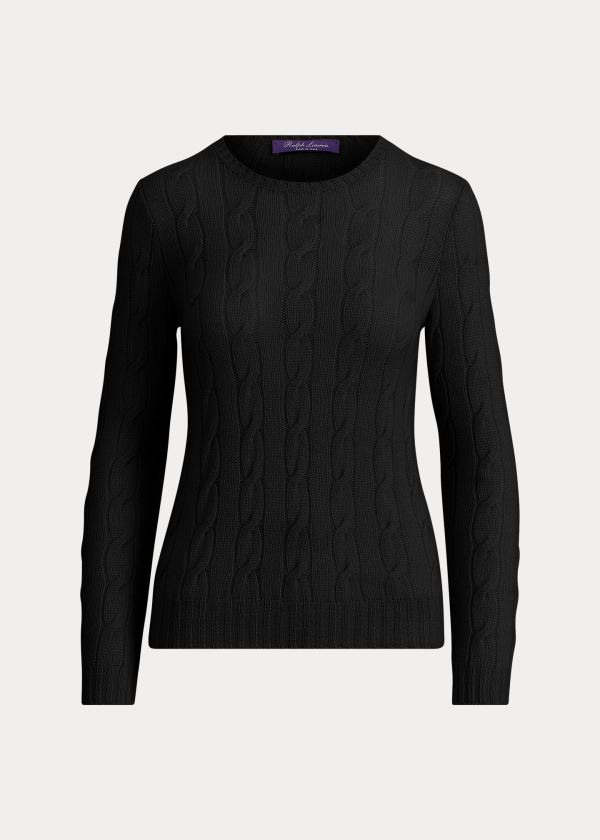 Ralph Lauren Cable-Knit Cashmere Svetrové Černé | PuTvKDZ0