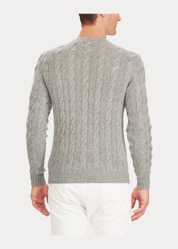 Ralph Lauren Cable-Knit Cashmere Svetrové Světle Šedé | UfxNVPvu
