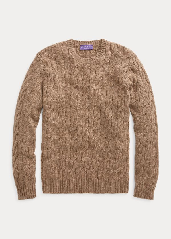 Ralph Lauren Cable-Knit Cashmere Svetrové Hnědé | VdQoO3UB