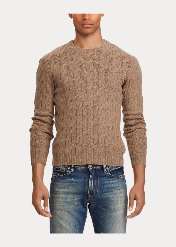 Ralph Lauren Cable-Knit Cashmere Svetrové Hnědé | VdQoO3UB