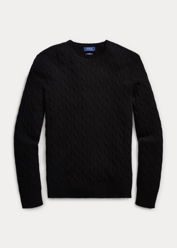 Ralph Lauren Cable-Knit Cashmere Svetrové Černé | flxebBcF
