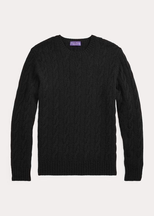 Ralph Lauren Cable-Knit Cashmere Svetrové Černé | iFWksl4Q